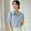 Fashionable polo collar short-sleeved shirt for women's summer 2024, a new stylish professional shirt and top for women Application Scenario